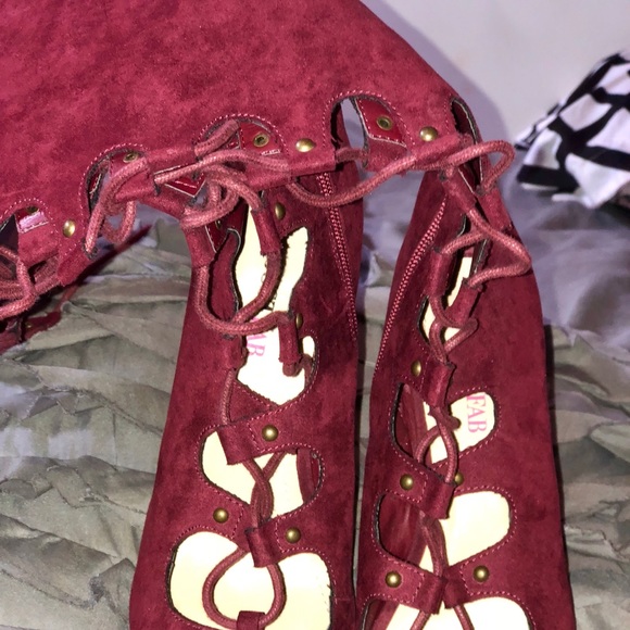 Lace Up Peep Toe Boot - Picture 3 of 3